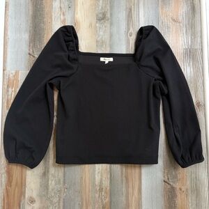 Madewell Black Square Neck Blouse